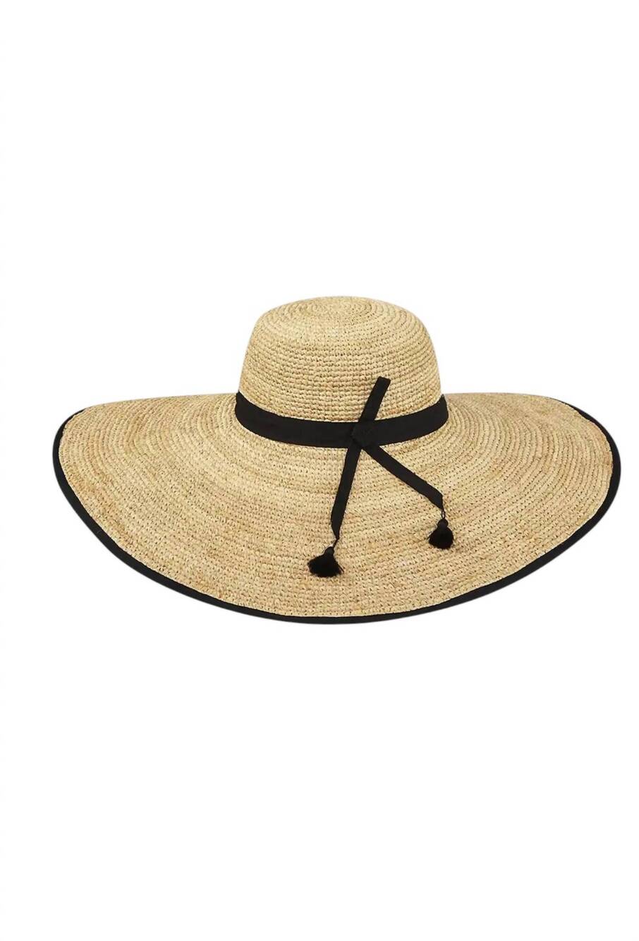 NEW FLORABELLA women's sonya wide hat in natural/black